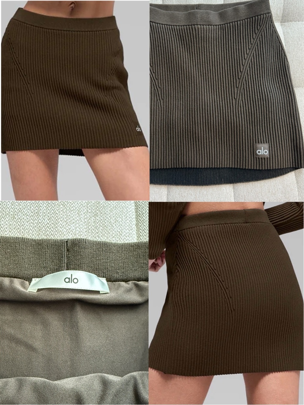 ALO Yoga Ribbed Ribbed Knit Mini Skirt